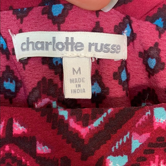 3x$15 CHARLOTTE RUSSE Geometric Aztec Print Burgundy Maxi Dress Size Medium - Picture 5 of 10